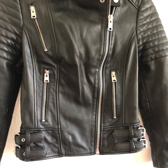 All Saints Papin Leather Biker Jacket - Picture 5 of 11